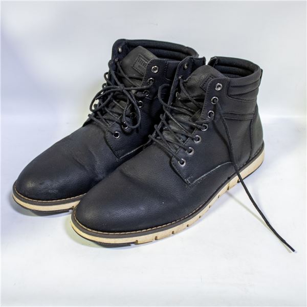 STEVE MADDEN MENS DEVANT ANKLE BOOTS BLACK SIZE 11