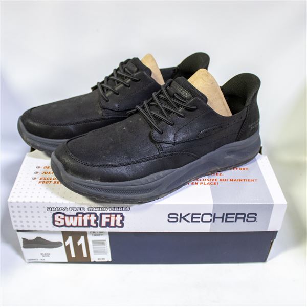 SKECHERS SWIFT FIT SLIP ON SHOES BLACK SIZE 11
