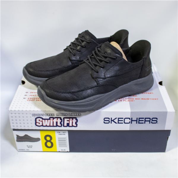 SKECHERS SWIFT FIT SLIP ON SHOES BLACK SIZE 8