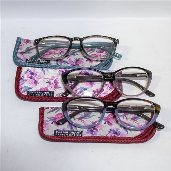 NEW 3 PACK OF VALENCIA READING GLASSES WITH SOFT