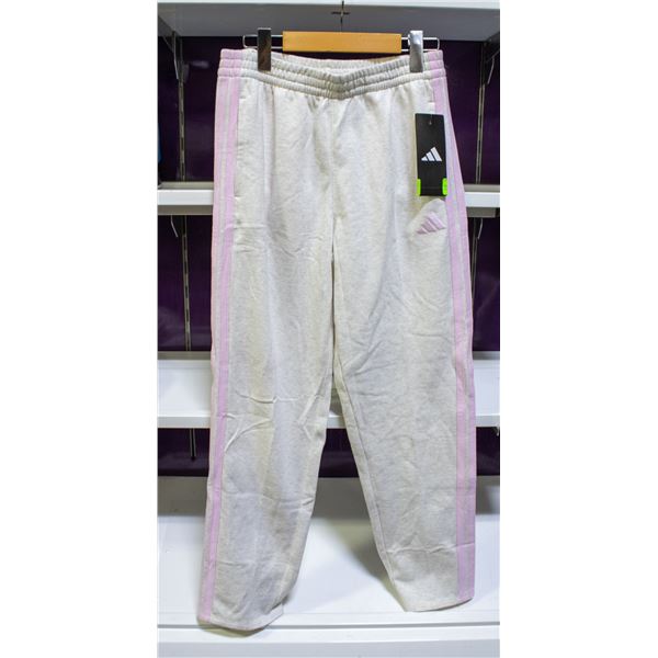 NEW ADIDAS JK9223 GIRLS PANTS OATMEAL PINK SIZE 16