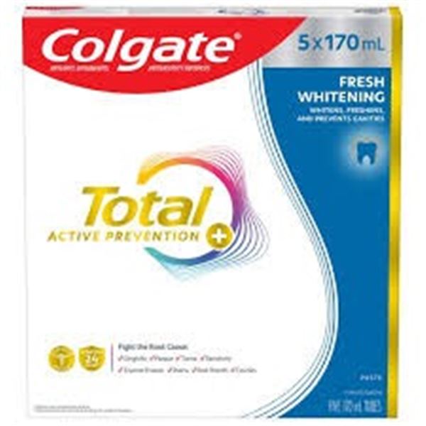 NEW 5 PACK OF COLGATE TOTAL WHITENING TOOTHPASTE