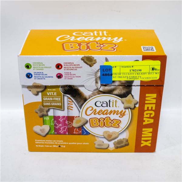BOX OF 23 CATIT CREAMY BITZ WET CAT TREATS VARIETY