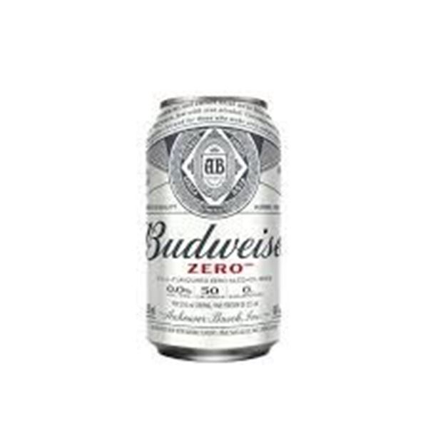 BOX OF 23 BUDWEISER ZERO, ALCOHOL FREE BEER