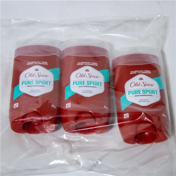 BAG OF 3 OLD SPICE PURE SPORT DEODORANT 48 HOUR