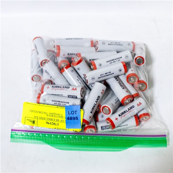 NEW BAG OF 48 KIRKLAND AA ALKALINE BATTERIES