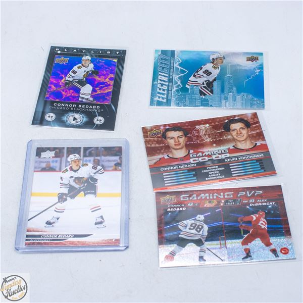 5 CONNOR BEDARD HOCKEY CARDS