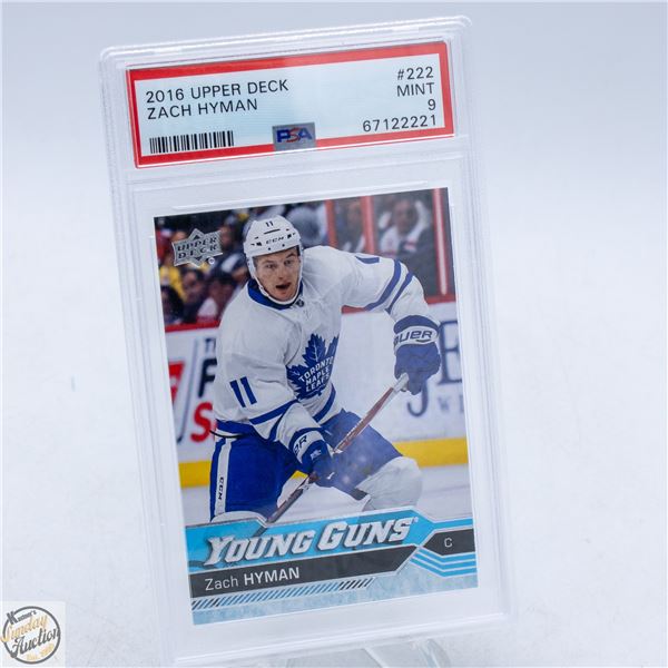 GRADED ZACH HYMAN YOUNG GUNS ROOKIE PSA 9