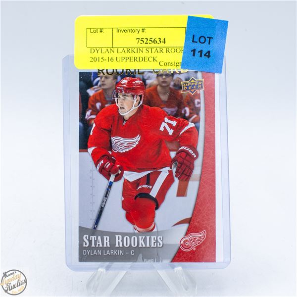 DYLAN LARKIN STAR ROOKIES 2015-16 UPPERDECK