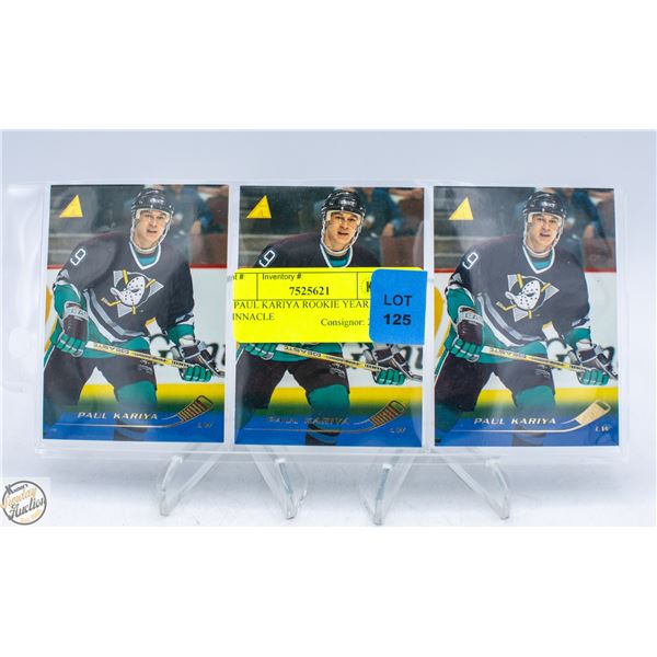 3 PAUL KARIYA ROOKIE YEAR 1995 PINNACLE
