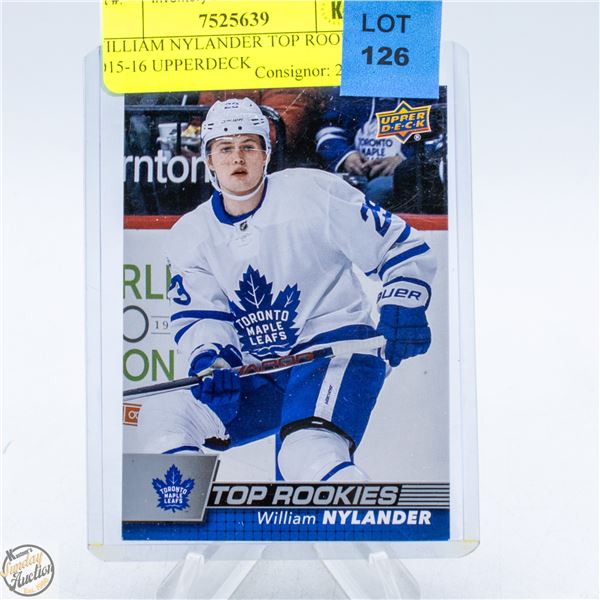 WILLIAM NYLANDER TOP ROOKIES 2015-16 UPPERDECK