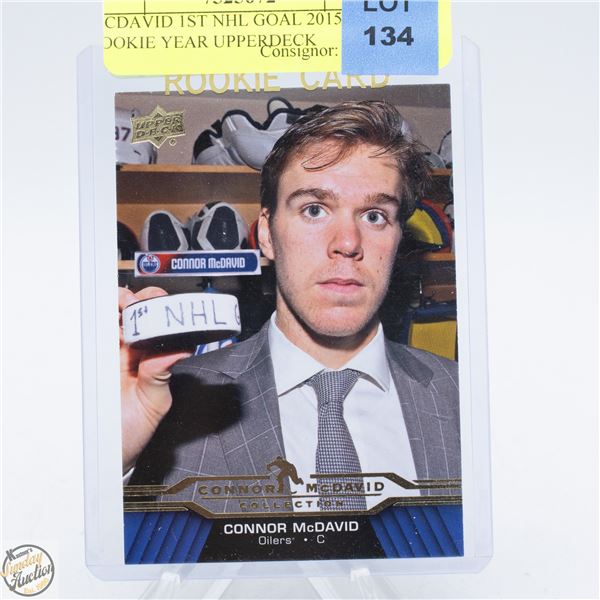 MCDAVID 1ST NHL GOAL 2015-16 ROOKIE YEAR UPPERDECK