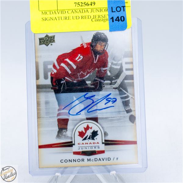 MCDAVID CANADA JUNIORS SIGNATURE UD RED JERSEY