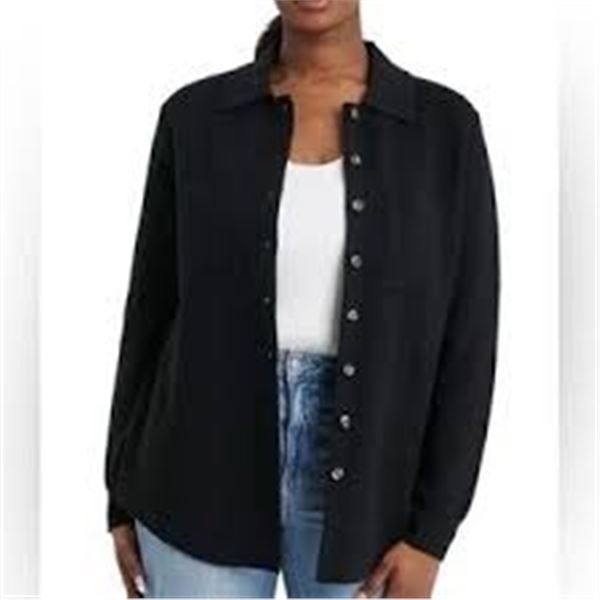 NEW WOMENS COMO VINTAGE SHACKET BLACK SMALL