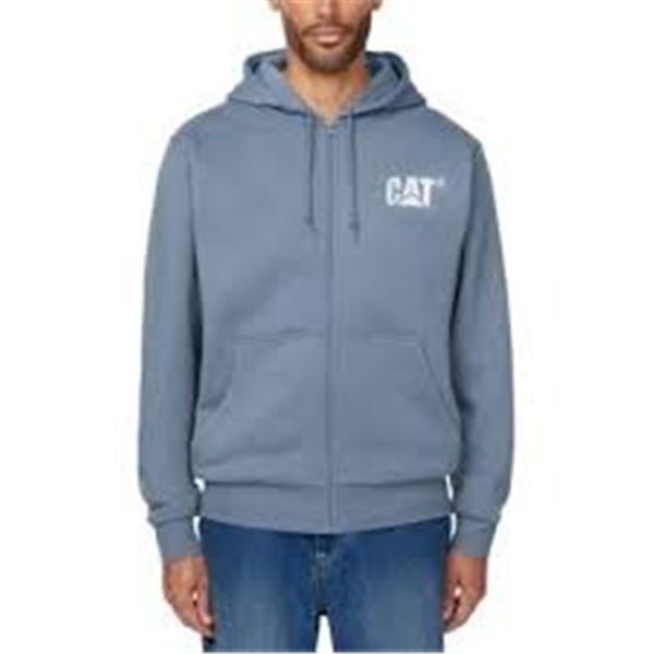 NEW CAT MENS ZIP UP HOODIE BLUE SIZE MEDIUM
