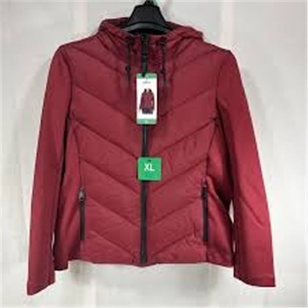 NEW WOMENS DKNY RED ZIP JACKET XL