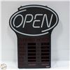 Image 1 : OPEN LED SIGN WITH BUSINESS HOURS 64 X 50CM