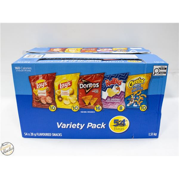 BOX OF 53 FRITO LAY SNACK CHIPS VARIETY PACK
