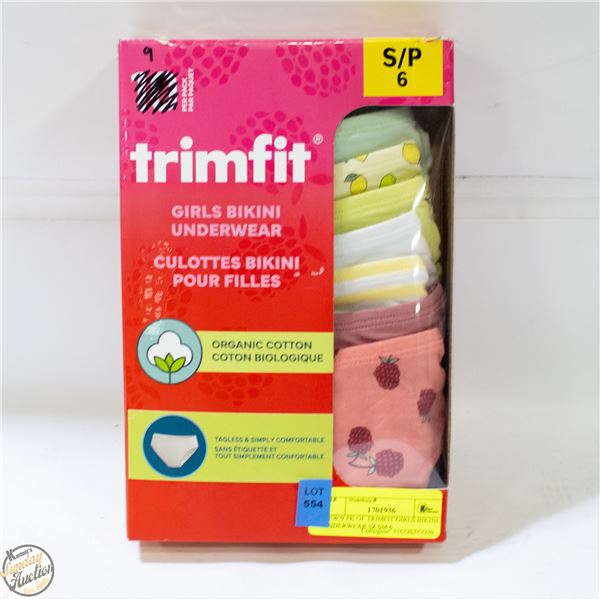NEW 9 PK OF TRIMFIT GIRLS BIKINI UNDERWEAR SZ SM 6