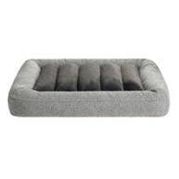 NEW KIRKLAND CHANNELED BOLSTER LARGE PET BED GREY