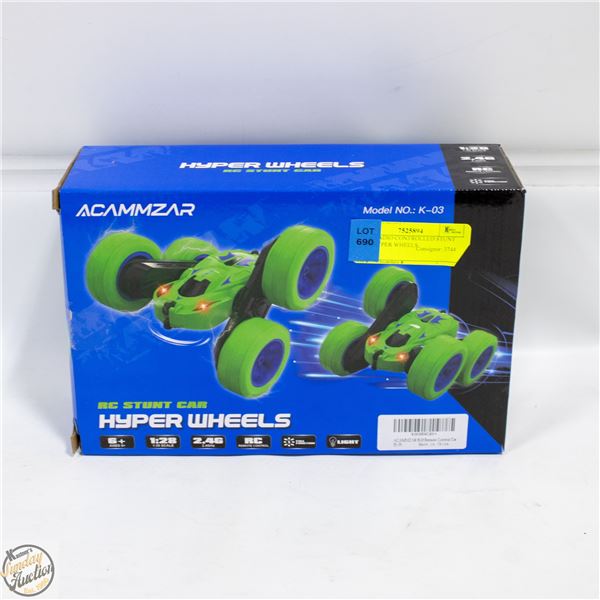 NEW RADIO CONTROLLED STUNT CAR HYPER WHEELS