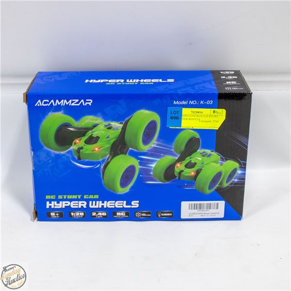NEW RADIO CONTROLLED STUNT CAR HYPER WHEELS
