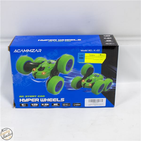 NEW RADIO CONTROLLED STUNT CAR HYPER WHEELS