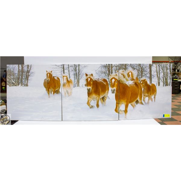 3-PIECE BAXTON STUDIO "HORSE HERD" MOUNTED