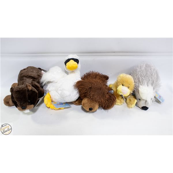 5 NEW OLD STOCK WEBKINS STUFFIES WITH ONLINE CODES