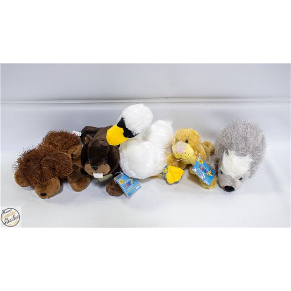 5 NEW OLD STOCK WEBKINS STUFFIES WITH ONLINE CODES