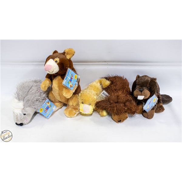 5 NEW OLD STOCK WEBKINS STUFFIES WITH ONLINE CODES