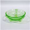 Image 1 : URANIUM GLASS SUGAR BOWL TRI FOOTED