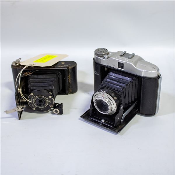 2 OLD FOLD-OUT CAMERAS - KODAK VEST