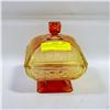 Image 1 : VINTAGE CANDY DISH GLASS PINKISH RED 7" HIGH