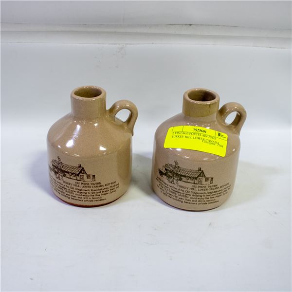 2 VINTAGE PORCELAIN JUGS TURKEY HILL LOWER CANADA