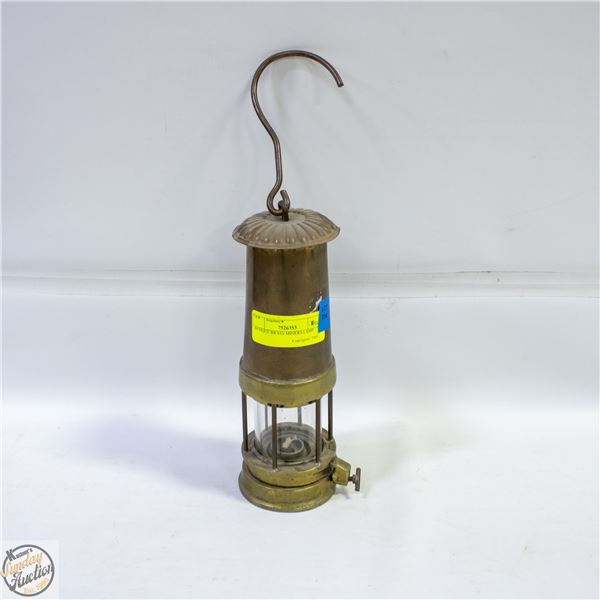 ANTIQUE BRASS MINERS LAMP