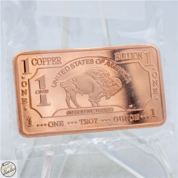 #4311-FINE .999 ONE TROY OUNCE COPPER WITH