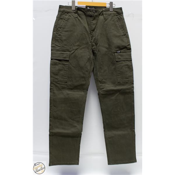 NEW BENCH MENS 30 X 30 OLIVE GREEN DENIM PANTS