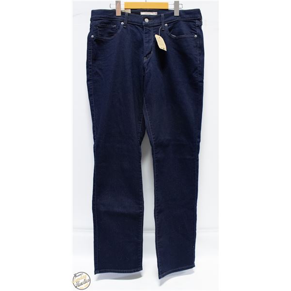 NEW LEVIS WOMENS 32 X 32 / 14L DARK BLUE JEANS