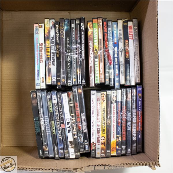 FLAT OF ASSORTED DVDS