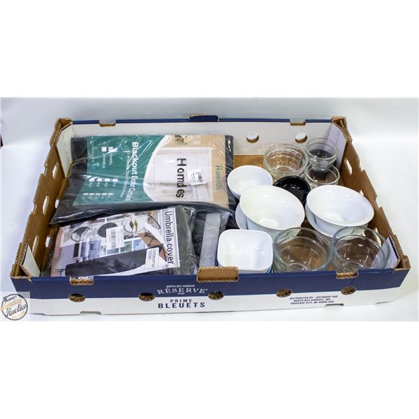 FLAT WITH SETS OF GLASS DIPPING CUPS,
