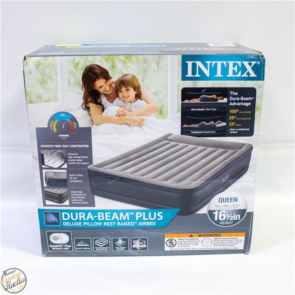 INTEX QUEEN AIR MATTRESS WITH BUILT IN PUMP