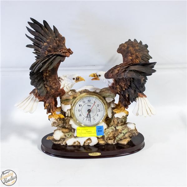 EAGLE CLOCK. APPROX 13”W X 14”H X 10”D