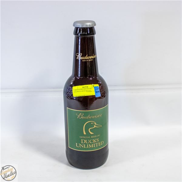 LARGE BUDWEISER DUCKS UNLIMITED BEER BOTTLE