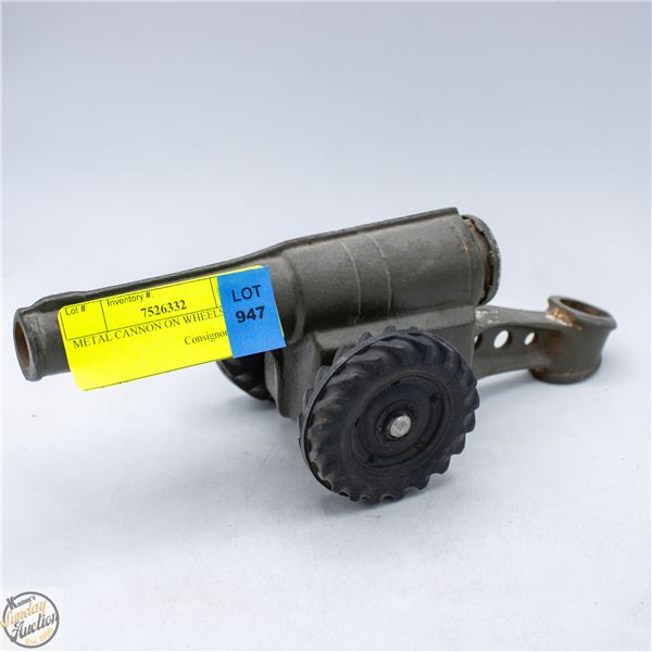 TOY METAL CANON ON WHEELS