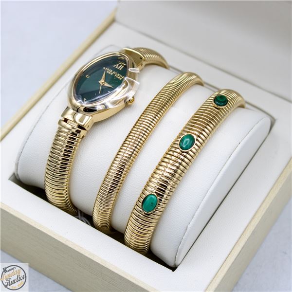 NEW ANNE KLEIN NEW YORK MALACHITE LADIES WATCH