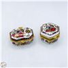 Image 1 : A PAIR OF VINTAGE PAINTED TRINKET BOXES