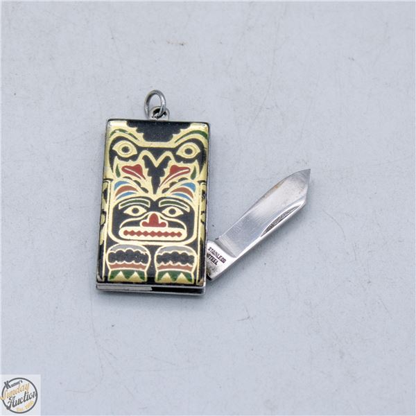 VINTAGE HAIDA THEMED POCKET / KEY CHAIN KNIFE