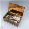 Image 1 : ANTIQUE FLEMISH COPPER BOX WITH CONTENTS