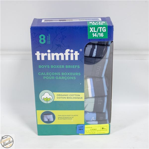 NEW 8 PK OF TRIMFIT BOYS COTTON BOXER BRIEFS SZ XL